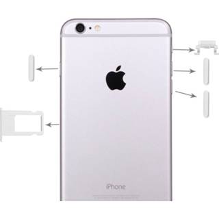 👉 Kaartenbak zilver active onderdelen 4 in 1 voor iPhone 6 Plus (kaartenbak + volumeregeltoets aan / uit mute-schakelaar vibratorsleutel) (zilver) 7442935631622