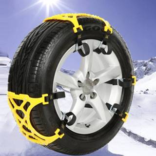 👉 Gele zwarte active Maat M Auto Sneeuwband Anti-slip Kettingen 6pcs / set voor 1 met zakverpakking 6922549711572
