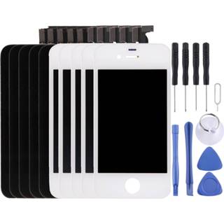 👉 Digitizer zwart wit active onderdelen 5 STKS + Montage (LCD Frame Touchpad) voor iPhone 4S 6922102342762