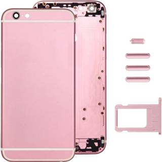 👉 Roze active onderdelen Volledige montagebehuizingsdeksel voor iPhone 6 Plus, inclusief achteromslag en kaartvak&volumeregelingstoets&aan / uit-knop mute-schakelaar vibratorsleutel (roze) 6922647371548