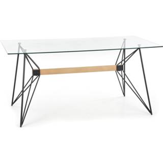 👉 Glazen eettafel staal transparant Allegro 160 cm breed