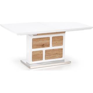 👉 Uitschuifbare eettafel MDF Hout wit Domus 160 tot 220 cm breed