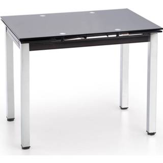 👉 Uitschuifbare eettafel zwart staal Logan 96 tot 142 cm breed in