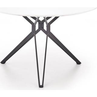 👉 Ronde eettafel wit MDF Hout Pixel 120 cm breed in