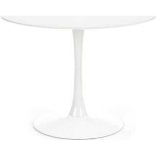 👉 Ronde eettafel wit MDF Hout Slim 100 cm breed in