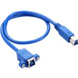 👉 Scanner blauw active computer 50cm USB 3.0 B female naar male connector adapter datakabel voor printer / (blauw) 6922573213004