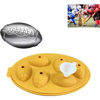 👉 IJsblokje geel siliconen active home Rugby Vorm 3D Maker Bar Party Dienbladen Chocolade Keuken Tool (geel) 6922635119176