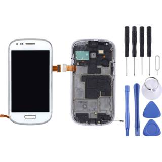 👉 Wit active Mobiel||||Mobiel>Reparatie Origineel LCD-scherm + aanraakscherm met frame voor Galaxy SIII mini / i8190 (wit) 6922768109464