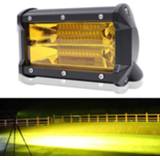 👉 Spotlight geel active 5 inch 72 W 24 LED Waterdichte IP67 Twee Bar Gemodificeerde Off-road Lights Licht Auto Werklampen, DC 9-48 V (geel Licht) 6922507340653