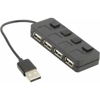 👉 Schakelaar zwart active computer 4-poorts USB 2.0 HUB met 4 schakelaars (zwart) 6922999531430