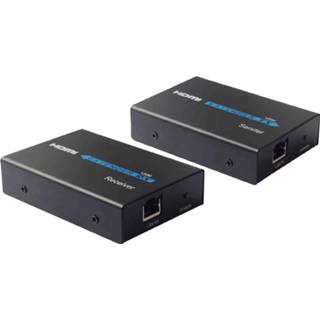 👉 Zwart active computer HDMI-extender (ontvanger en afzender) via enkele UTP CAT5e / 6-kabel, transmissieafstand: 120 m (zwart) 6922723236600