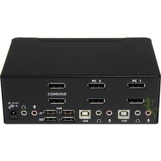 👉 StarTech.com 2-poort Dubbele DisplayPort USB KVM-switch met Audio en USB 2.0-hub