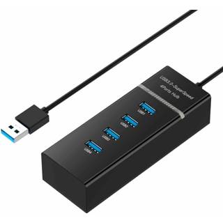 👉 Zwart active computer 4-poorts USB 3.0 Hub Splitter met LED, Super Speed??5 Gbps, BYL-P104 (zwart) 6922235911484