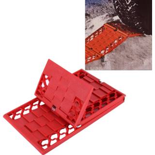 👉 Antislipmat rood active SHUNWEI SD-X001 Autotrekmat Opvouwbaar Auto Escaper Buddy Antislipmatten Winterwegen Directe tractie Tyre Grip Set Snow Mud (rood) 6922327811012