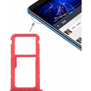 👉 Rood active onderdelen SIM-kaartvak + / Micro SD-kaart Lade voor Huawei Honor Play 7X (rood) 7442935746760