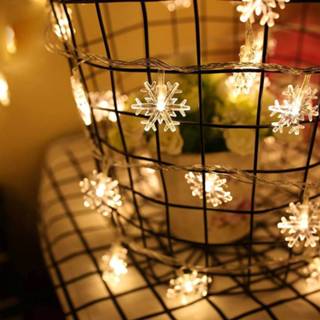 👉 Wit active 10 m Sneeuwvlok Vorm String Decoratie Verlichting, 70 LED met Extend Interface, AC 110 V (Warm Wit) 7442935862828