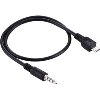 👉 Zwart active netwerk 3,5 mm male naar micro usb audio aux-kabel, lengte: ongeveer 40 cm (zwart) 6922410080769