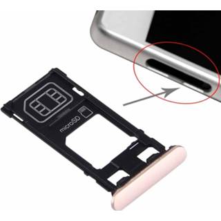 👉 Rose goud x active Mobiel||||Mobiel>Reparatie SIM-kaartvak + Micro SD-kaart Lade kaartsleuf Poortstof Plug voor Sony Xperia (Single SIM-versie) (Rose Gold) 6922074419417