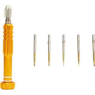 👉 Multifunctionele pen metalen goud active Mobiel||||Mobiel>Reparatie JF-6688 5 in 1 stijl schroevendraaier set voor telefoon reparatie (goud) 7442935669694