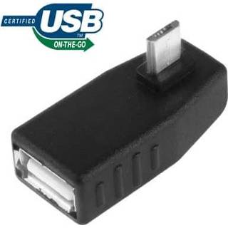 Zwart active computer Micro USB Male naar 2.0 AF-adapter met 90 graden hoek, ondersteuning OTG-functie (zwart) 6922255307267