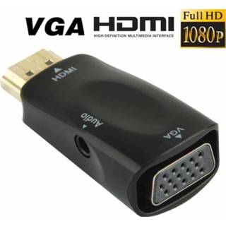 👉 Monitor zwart active computer Full HD 1080P HDMI naar VGA en audio-adapter voor HDTV / Projector (zwart) 6922848395152