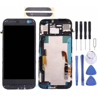 👉 Digitizer zwart active onderdelen Lcd-scherm en volledige montage met frame&frontglas Lensdeksel voor HTC One M8 (boven + onder) (zwart) 6922377864839