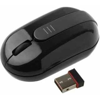 👉 Zwart active computer 2,4 GHz draadloze mini-optische muis met USB Mini-ontvanger, Plug and Play, werkafstand tot 10 meter (zwart) 6922104655204