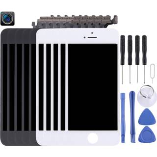 👉 Digitizer zwart wit active onderdelen 5 STKS + LCD-scherm en Volledige montage met camera aan de voorkant voor iPhone 6922301964048