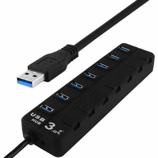 👉 Schakelaar zwart active computer 7-poorts USB 3.0-hub met afzonderlijke schakelaars voor elke gegevensoverdrachtspoort (zwart) 6922841447414