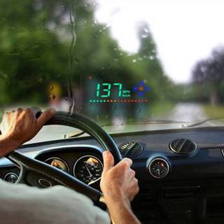 👉 Kompas zwart active alarmsysteem A2 HUD 3,5 inch HD GPS Auto Head Up Display, Snelheids- en snelheidsalarm Alarm, Kompas, Vrij schakelen tussen kilometer mijl (zwart) 6922455781928