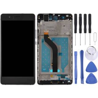 👉 Digitizer zwart active onderdelen Huawei P9 Lite LCD-scherm en volledige montage met frame (zwart) 6922117613550