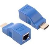 👉 Blauw active computer HDMI naar RJ45 extender-adapter (ontvanger en zender) door Cat-5e / 6 kabel, transmissie afstand: 30 m (blauw) 6922712731567