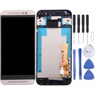 Digitizer goud zilver active onderdelen Lcd-scherm en volledige montage met frame voor HTC One M9 (goud op zilver) 6922527220720