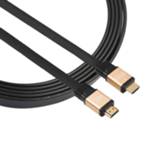 👉 Goud active computer 1m HDMI 2.0 (4K) 30AWG Hoge snelheid 18 Gbps Vergulde aansluitingen Male naar Flat kabel (goud) 6922323888735