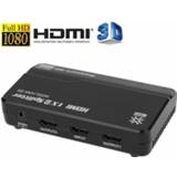 👉 Zwart active computer HUIYISHUN HDMI-200 1x2 HDMI-splitter voor HDTV, ondersteuning 3D&Full HD 1080P (zwart) 6922216277363