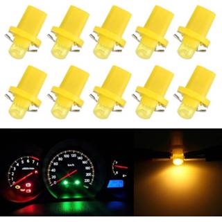 👉 Dashboard active 10 STKS 0.4 W B8.5 Wedge Instrument Panel COB LED Licht Gauge Cluster Indicator Lamp (Amber) 6922048470475