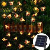 Zonnepaneel wit active 4.8m 20 LEDs Bee Zonne-energie Warm White Outdoor Garden Decoratieve String Light Fairy Lamp met 100mA / 1.2V 6922622266265