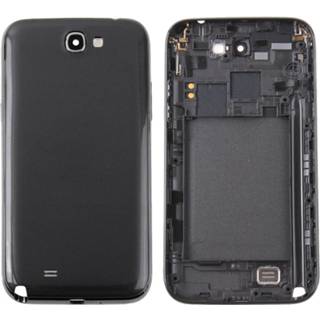 👉 Bezel zwart active Mobiel||||Mobiel>Reparatie Middenframe + batterij achtercover voor Galaxy Note II / N7100 (zwart) 6922866842324