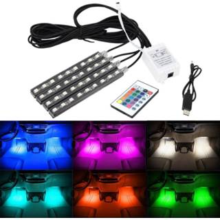 👉 Afstandsbediening active 6A 4 in 1 4.5W 36 SMD-5050-LEDs RGB USB Auto-interieur Vloerdecoratie Sfeer Kleurrijke neonlichtlamp met draadloze 6922202637898