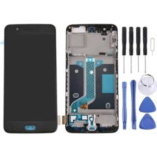 👉 Digitizer zwart active onderdelen OnePlus 5 LCD-scherm en volledige montage met frame (zwart) 6922076665270