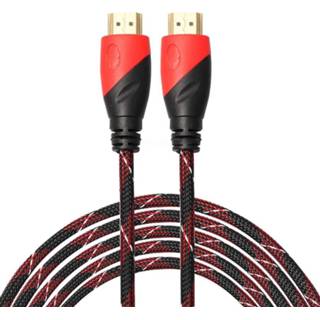 👉 Adapterkabel rood zwart nylon active computer 10 m HDMI 1.4 versie 1080P geweven lijn hoofd Male naar Audio Video Connector 6922464844812