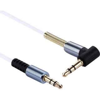 Geluidskaart wit active netwerk 1 m 3,5 mm Jack Male-Male Plug Stereo Audio AUX-kabel met Metal Spring voor iPhone, iPad, Samsung, MP3, MP4, geluidskaart, tv, radio-recorder, etc. (wit) 7433650951980