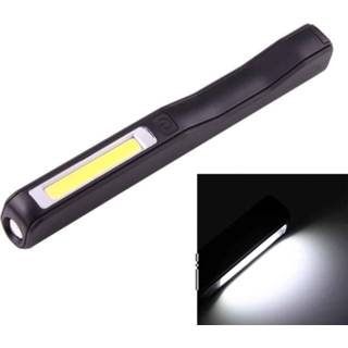 👉 Werklamp wit zwart active 100LM Hoge helderheid Penvorm / Zaklamp, licht, COB LED 2-mode met 90 graden draaibare magnetische penclip (zwart) 6922317834809