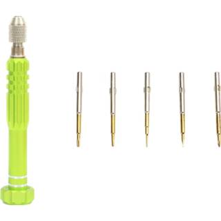 👉 Multifunctionele pen groen metalen active Mobiel||||Mobiel>Reparatie JF-6688 5 in 1 stijl schroevendraaier set voor telefoon reparatie (groen) 6922970690200
