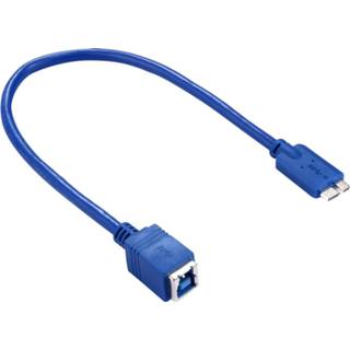 👉 Blauw active computer 30cm USB 3.0 B female naar micro male connectoradapterkabel voor printer / harde schijf (blauw) 6922761515194