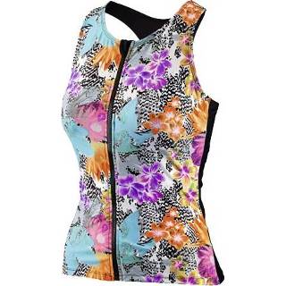 👉 Tankini 36 wit BECO BEsuit top, C-cup, rits, soft cups, sport-bh wit/multi color, maat
