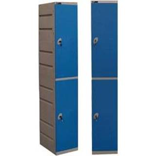 👉 Locker kunststof K2, inclusief cilinderslot, kledingstang, 32x45x186 cm