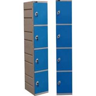 👉 Locker kunststof K4, inclusief cilinderslot, 32x45x186 cm