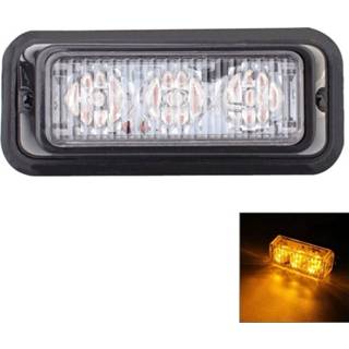 👉 Geel active 9 W 540LM 3-LED Licht Bedrade Auto Knipperend Waarschuwingssignaal Lamp, DC12V, draad Lengte: 95 cm 6922886958821