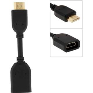 Zwart active computer mannen 10 cm HDMI 19-pins mannelijk naar female (AM-AF) connectoradapterkabel (zwart) 6922075807879